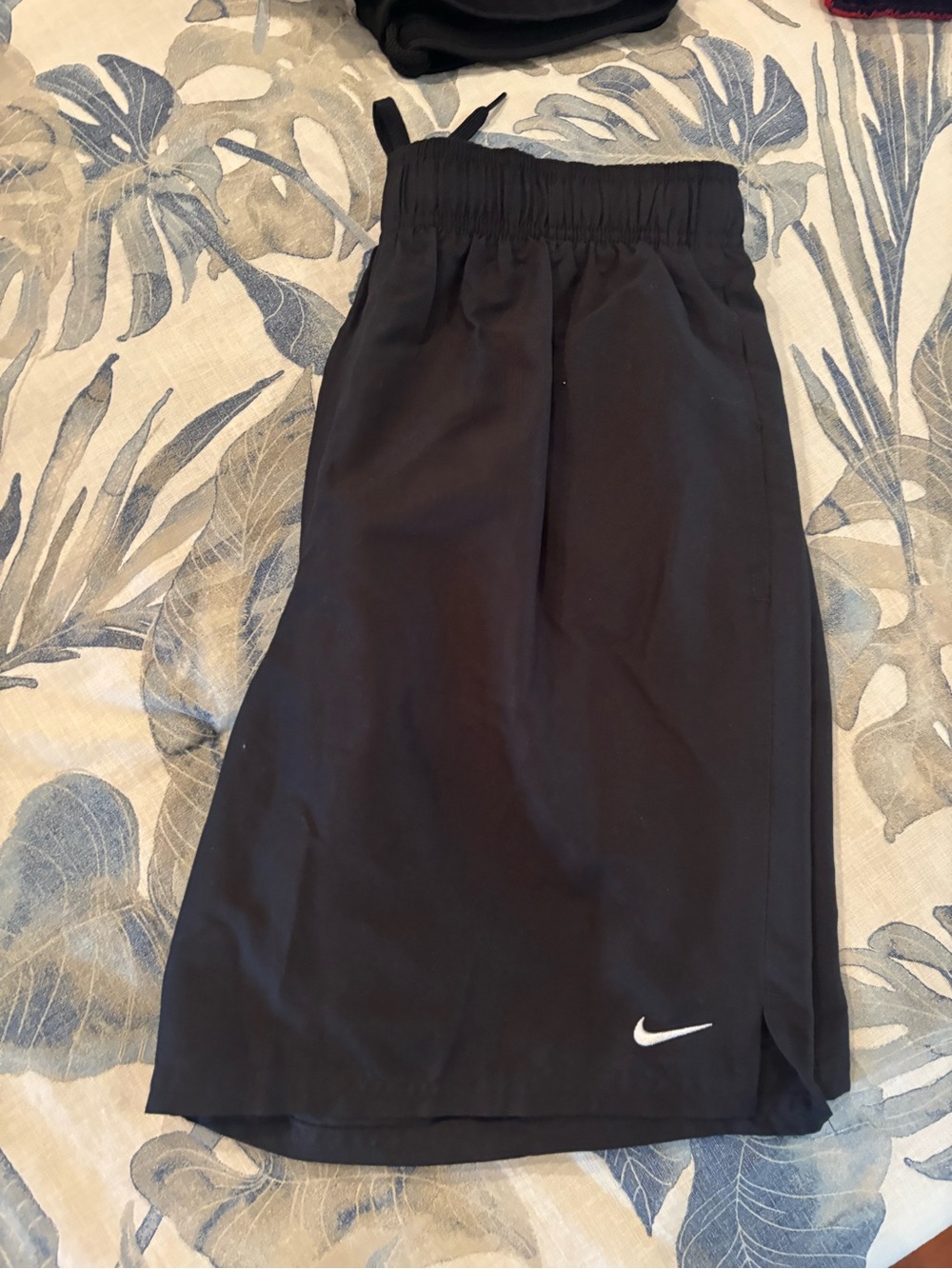 Nike Men’s Black Athletic Shorts with White Swoosh